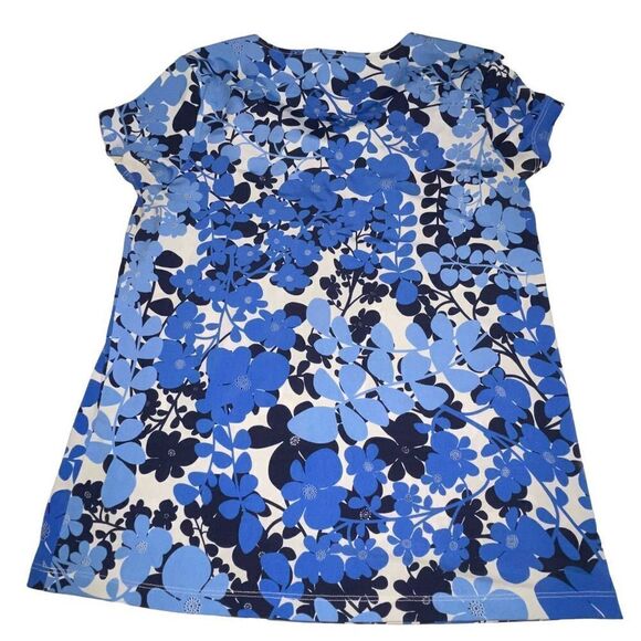 Rafaella Blue & White Floral Blouse - Size Small - Picture 6 of 8